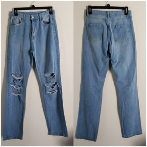 SHEIN Women Distressed Lightwash Jeans